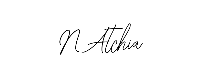 How to make N Atchia name signature. Use Bearetta-2O07w style for creating short signs online. This is the latest handwritten sign. N Atchia signature style 12 images and pictures png