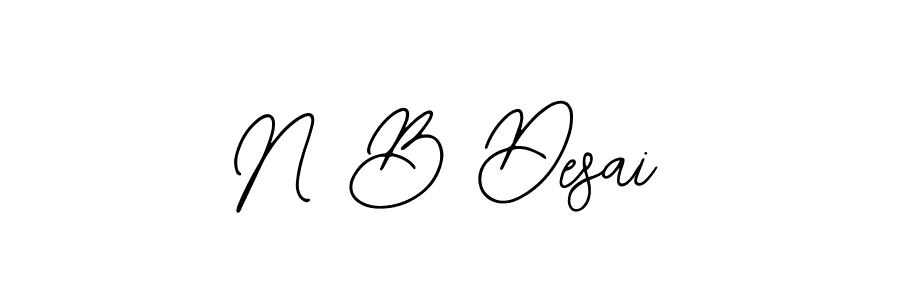 The best way (Bearetta-2O07w) to make a short signature is to pick only two or three words in your name. The name N B Desai include a total of six letters. For converting this name. N B Desai signature style 12 images and pictures png