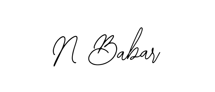 How to make N Babar name signature. Use Bearetta-2O07w style for creating short signs online. This is the latest handwritten sign. N Babar signature style 12 images and pictures png