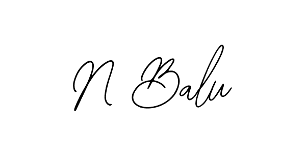 How to make N Balu name signature. Use Bearetta-2O07w style for creating short signs online. This is the latest handwritten sign. N Balu signature style 12 images and pictures png
