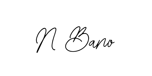 Design your own signature with our free online signature maker. With this signature software, you can create a handwritten (Bearetta-2O07w) signature for name N Bano. N Bano signature style 12 images and pictures png