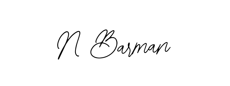 How to make N Barman name signature. Use Bearetta-2O07w style for creating short signs online. This is the latest handwritten sign. N Barman signature style 12 images and pictures png