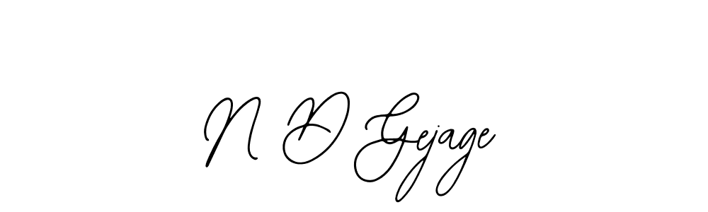 Also we have N D Gejage name is the best signature style. Create professional handwritten signature collection using Bearetta-2O07w autograph style. N D Gejage signature style 12 images and pictures png