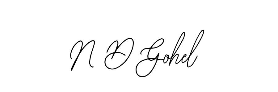 Design your own signature with our free online signature maker. With this signature software, you can create a handwritten (Bearetta-2O07w) signature for name N D Gohel. N D Gohel signature style 12 images and pictures png