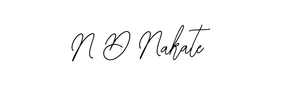 How to make N D Nakate name signature. Use Bearetta-2O07w style for creating short signs online. This is the latest handwritten sign. N D Nakate signature style 12 images and pictures png