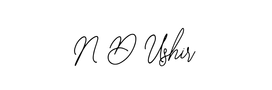 Use a signature maker to create a handwritten signature online. With this signature software, you can design (Bearetta-2O07w) your own signature for name N D Ushir. N D Ushir signature style 12 images and pictures png