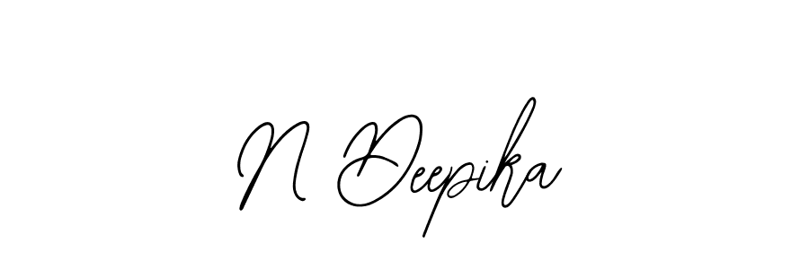 How to make N Deepika name signature. Use Bearetta-2O07w style for creating short signs online. This is the latest handwritten sign. N Deepika signature style 12 images and pictures png