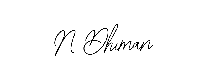 How to make N Dhiman name signature. Use Bearetta-2O07w style for creating short signs online. This is the latest handwritten sign. N Dhiman signature style 12 images and pictures png