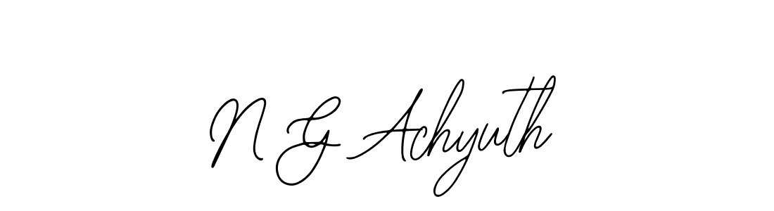 How to make N G Achyuth name signature. Use Bearetta-2O07w style for creating short signs online. This is the latest handwritten sign. N G Achyuth signature style 12 images and pictures png
