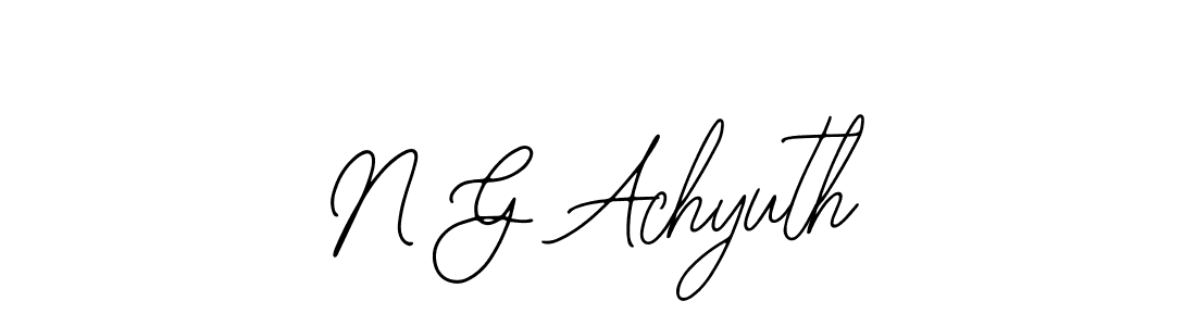 How to make N G Achyuth name signature. Use Bearetta-2O07w style for creating short signs online. This is the latest handwritten sign. N G Achyuth signature style 12 images and pictures png