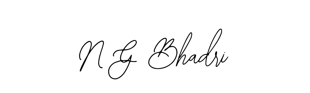 Make a beautiful signature design for name N G Bhadri. With this signature (Bearetta-2O07w) style, you can create a handwritten signature for free. N G Bhadri signature style 12 images and pictures png