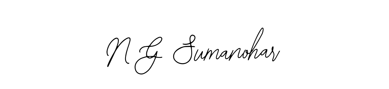 How to make N G Sumanohar name signature. Use Bearetta-2O07w style for creating short signs online. This is the latest handwritten sign. N G Sumanohar signature style 12 images and pictures png