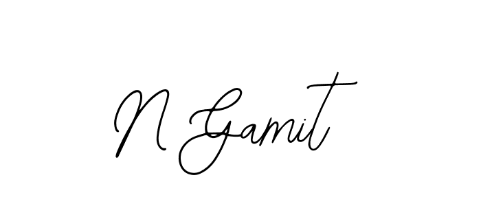 How to make N Gamit name signature. Use Bearetta-2O07w style for creating short signs online. This is the latest handwritten sign. N Gamit signature style 12 images and pictures png