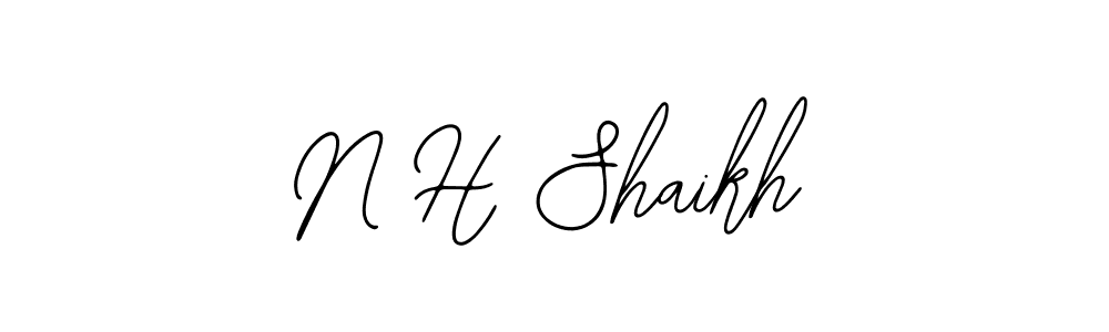 Make a beautiful signature design for name N H Shaikh. With this signature (Bearetta-2O07w) style, you can create a handwritten signature for free. N H Shaikh signature style 12 images and pictures png