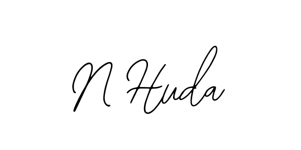 Design your own signature with our free online signature maker. With this signature software, you can create a handwritten (Bearetta-2O07w) signature for name N Huda. N Huda signature style 12 images and pictures png