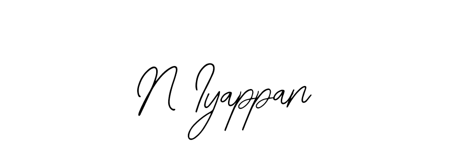 Similarly Bearetta-2O07w is the best handwritten signature design. Signature creator online .You can use it as an online autograph creator for name N Iyappan. N Iyappan signature style 12 images and pictures png