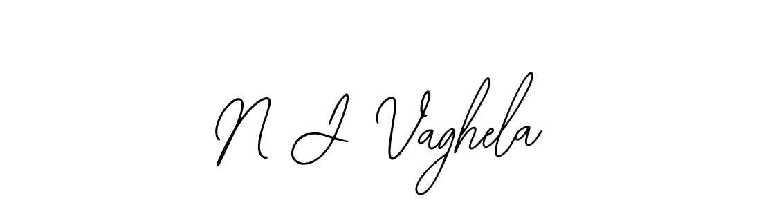 How to make N J Vaghela name signature. Use Bearetta-2O07w style for creating short signs online. This is the latest handwritten sign. N J Vaghela signature style 12 images and pictures png