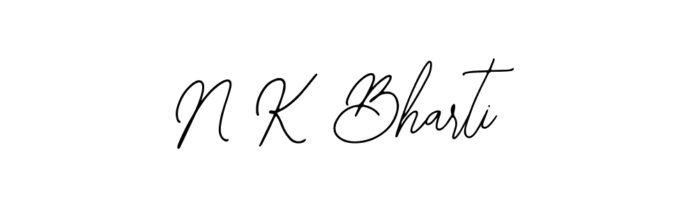 Design your own signature with our free online signature maker. With this signature software, you can create a handwritten (Bearetta-2O07w) signature for name N K Bharti. N K Bharti signature style 12 images and pictures png