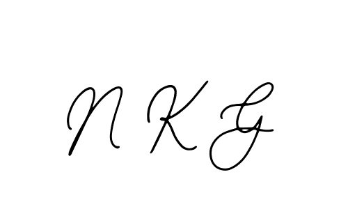 How to make N K G name signature. Use Bearetta-2O07w style for creating short signs online. This is the latest handwritten sign. N K G signature style 12 images and pictures png
