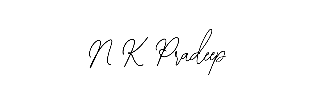 if you are searching for the best signature style for your name N K Pradeep. so please give up your signature search. here we have designed multiple signature styles  using Bearetta-2O07w. N K Pradeep signature style 12 images and pictures png