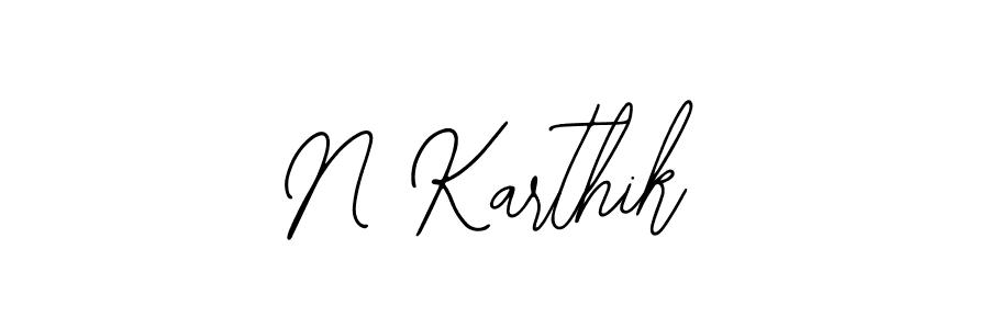 Design your own signature with our free online signature maker. With this signature software, you can create a handwritten (Bearetta-2O07w) signature for name N Karthik. N Karthik signature style 12 images and pictures png