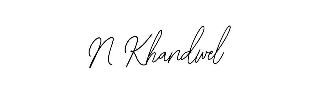 How to make N Khandwel name signature. Use Bearetta-2O07w style for creating short signs online. This is the latest handwritten sign. N Khandwel signature style 12 images and pictures png