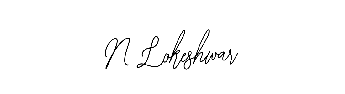 How to make N Lokeshwar name signature. Use Bearetta-2O07w style for creating short signs online. This is the latest handwritten sign. N Lokeshwar signature style 12 images and pictures png