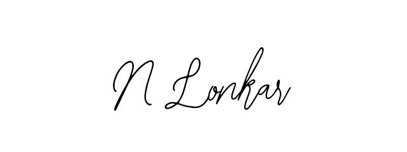 How to make N Lonkar name signature. Use Bearetta-2O07w style for creating short signs online. This is the latest handwritten sign. N Lonkar signature style 12 images and pictures png