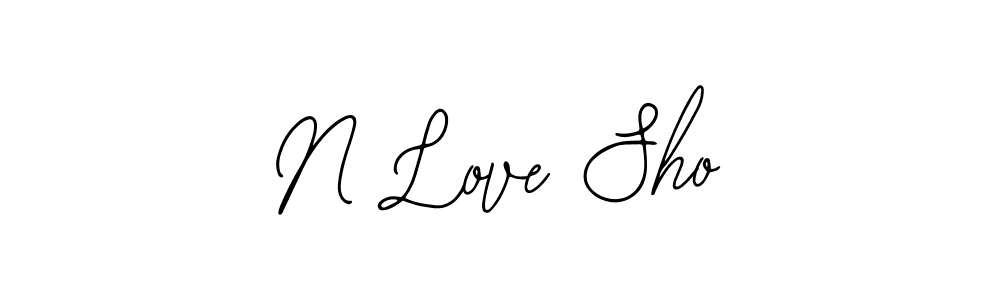 How to make N Love Sho name signature. Use Bearetta-2O07w style for creating short signs online. This is the latest handwritten sign. N Love Sho signature style 12 images and pictures png