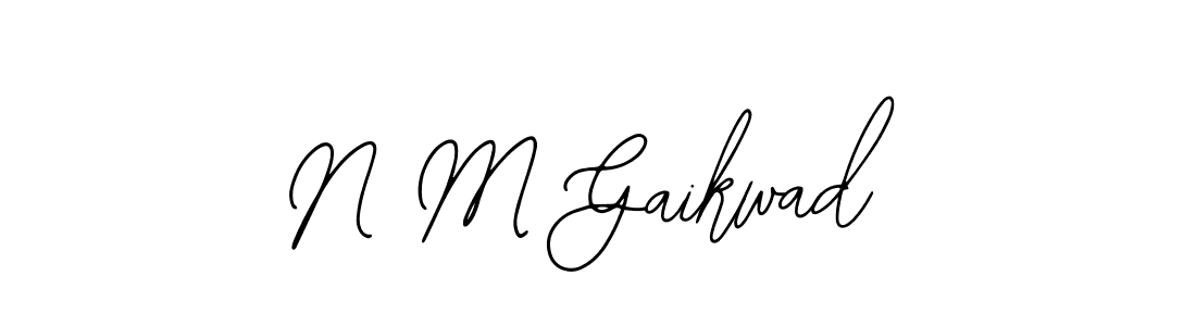 The best way (Bearetta-2O07w) to make a short signature is to pick only two or three words in your name. The name N M Gaikwad include a total of six letters. For converting this name. N M Gaikwad signature style 12 images and pictures png