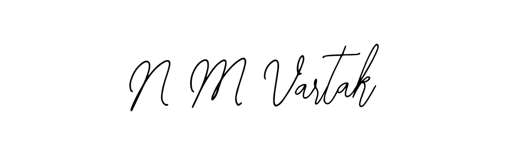 The best way (Bearetta-2O07w) to make a short signature is to pick only two or three words in your name. The name N M Vartak include a total of six letters. For converting this name. N M Vartak signature style 12 images and pictures png