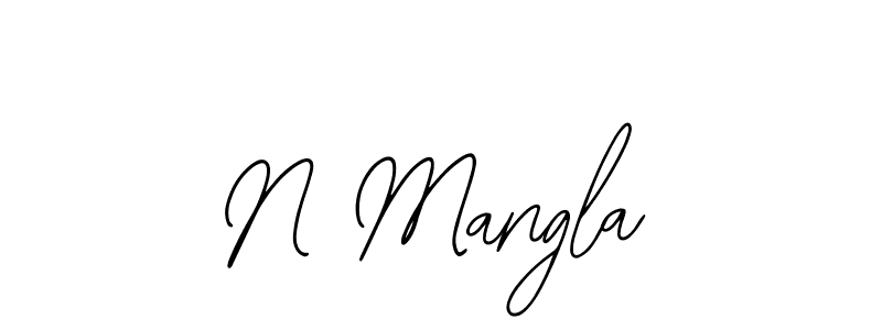 Design your own signature with our free online signature maker. With this signature software, you can create a handwritten (Bearetta-2O07w) signature for name N Mangla. N Mangla signature style 12 images and pictures png