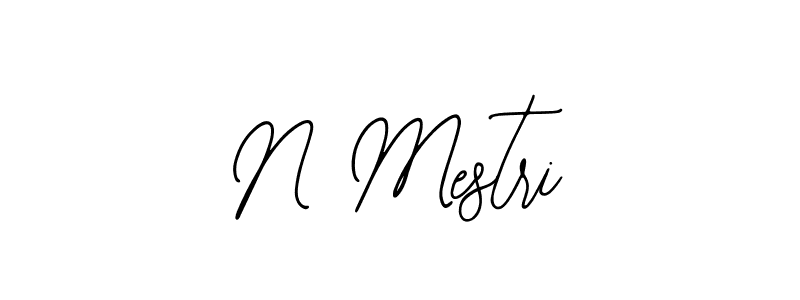 How to make N Mestri name signature. Use Bearetta-2O07w style for creating short signs online. This is the latest handwritten sign. N Mestri signature style 12 images and pictures png