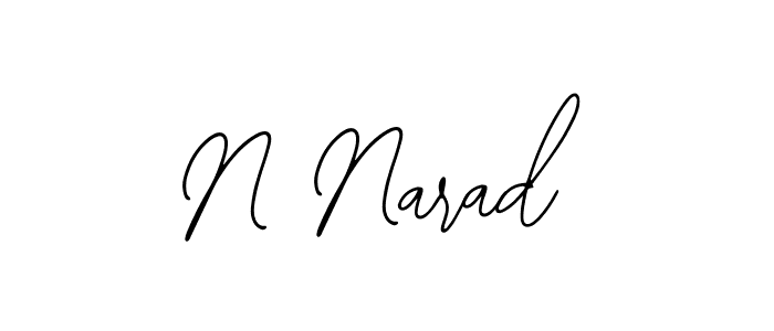 Design your own signature with our free online signature maker. With this signature software, you can create a handwritten (Bearetta-2O07w) signature for name N Narad. N Narad signature style 12 images and pictures png