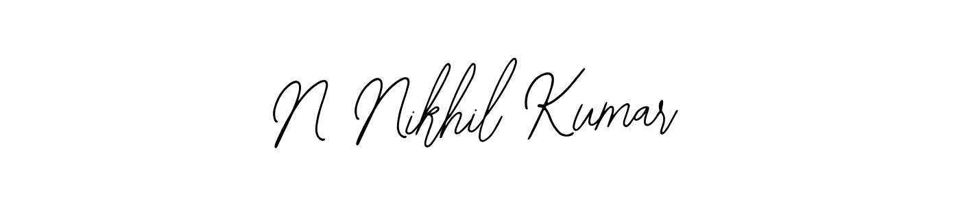 How to make N Nikhil Kumar name signature. Use Bearetta-2O07w style for creating short signs online. This is the latest handwritten sign. N Nikhil Kumar signature style 12 images and pictures png