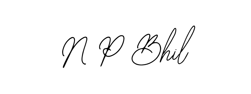 Use a signature maker to create a handwritten signature online. With this signature software, you can design (Bearetta-2O07w) your own signature for name N P Bhil. N P Bhil signature style 12 images and pictures png