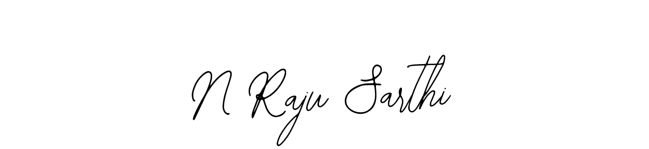 The best way (Bearetta-2O07w) to make a short signature is to pick only two or three words in your name. The name N Raju Sarthi include a total of six letters. For converting this name. N Raju Sarthi signature style 12 images and pictures png