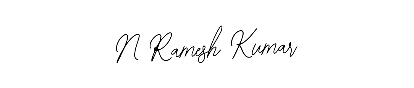 The best way (Bearetta-2O07w) to make a short signature is to pick only two or three words in your name. The name N Ramesh Kumar include a total of six letters. For converting this name. N Ramesh Kumar signature style 12 images and pictures png