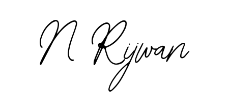 Try this chic N Rijwan handwritten sign style. Using Bearetta-2O07w font elements, it gives your name a sleek, memorable identity. N Rijwan signature style 12 images and pictures png