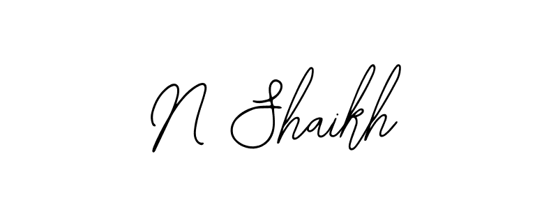 N Shaikh stylish signature style. Best Handwritten Sign (Bearetta-2O07w) for my name. Handwritten Signature Collection Ideas for my name N Shaikh. N Shaikh signature style 12 images and pictures png