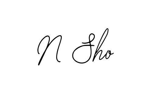 Design your own signature with our free online signature maker. With this signature software, you can create a handwritten (Bearetta-2O07w) signature for name N Sho. N Sho signature style 12 images and pictures png