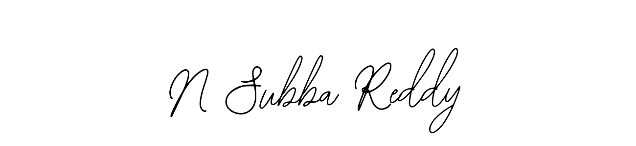 You should practise on your own different ways (Bearetta-2O07w) to write your name (N Subba Reddy) in signature. don't let someone else do it for you. N Subba Reddy signature style 12 images and pictures png