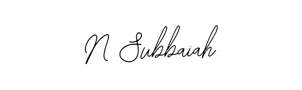 Create a beautiful signature design for name N Subbaiah. With this signature (Bearetta-2O07w) fonts, you can make a handwritten signature for free. N Subbaiah signature style 12 images and pictures png