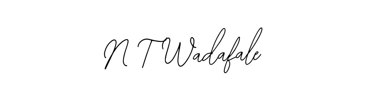if you are searching for the best signature style for your name N T Wadafale. so please give up your signature search. here we have designed multiple signature styles  using Bearetta-2O07w. N T Wadafale signature style 12 images and pictures png