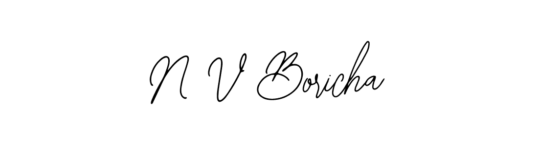 Also You can easily find your signature by using the search form. We will create N V Boricha name handwritten signature images for you free of cost using Bearetta-2O07w sign style. N V Boricha signature style 12 images and pictures png