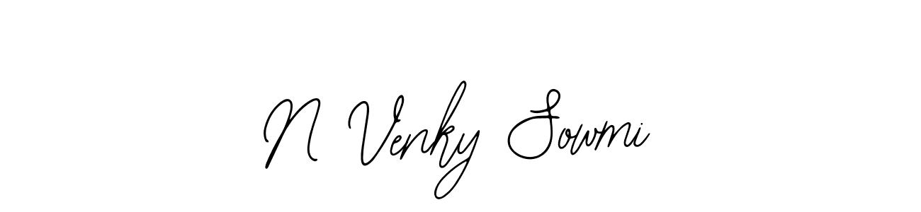 How to make N Venky Sowmi name signature. Use Bearetta-2O07w style for creating short signs online. This is the latest handwritten sign. N Venky Sowmi signature style 12 images and pictures png