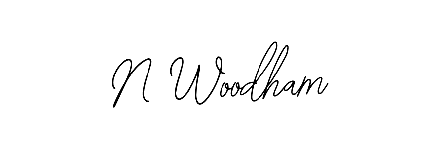 if you are searching for the best signature style for your name N Woodham. so please give up your signature search. here we have designed multiple signature styles  using Bearetta-2O07w. N Woodham signature style 12 images and pictures png