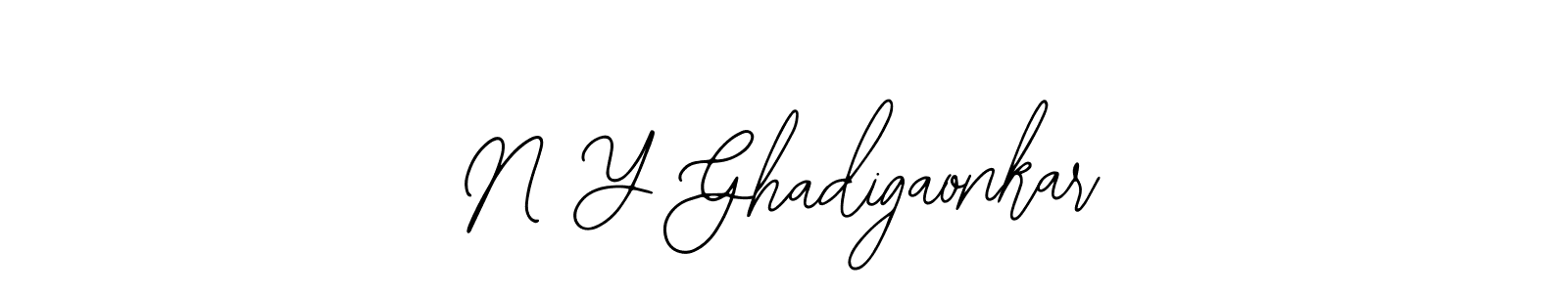 You should practise on your own different ways (Bearetta-2O07w) to write your name (N Y Ghadigaonkar) in signature. don't let someone else do it for you. N Y Ghadigaonkar signature style 12 images and pictures png