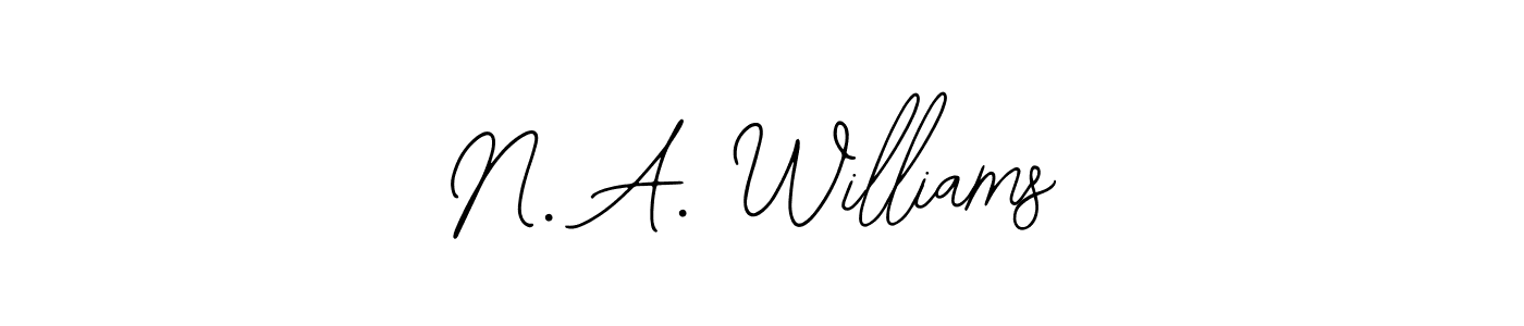 You should practise on your own different ways (Bearetta-2O07w) to write your name (N. A. Williams) in signature. don't let someone else do it for you. N. A. Williams signature style 12 images and pictures png