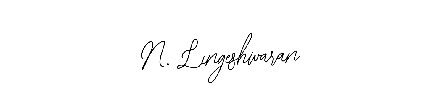 The best way (Bearetta-2O07w) to make a short signature is to pick only two or three words in your name. The name N. Lingeshwaran include a total of six letters. For converting this name. N. Lingeshwaran signature style 12 images and pictures png